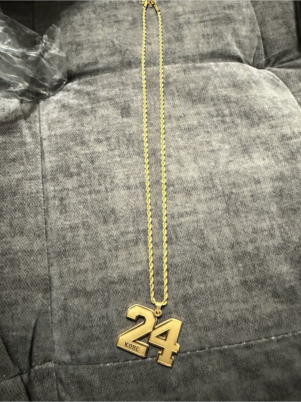 Gold '24' Number Pendant Necklace - Kobe Detail